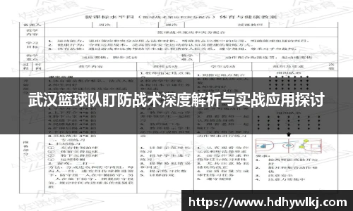 武汉篮球队盯防战术深度解析与实战应用探讨